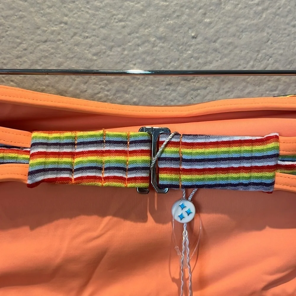 New Frankie’s Bikinis Women’s Rosabella Striped Bandeau Bikini Top Large